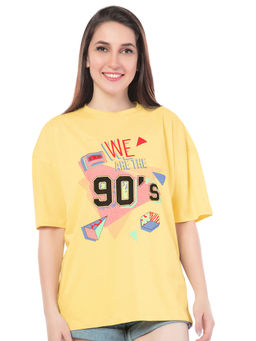 Juliet - Women Yellow The 90S Revival Oversized T-Shirt