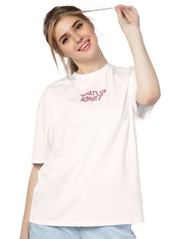Juliet - Women White Bunny Chic Oversized T-Shirt