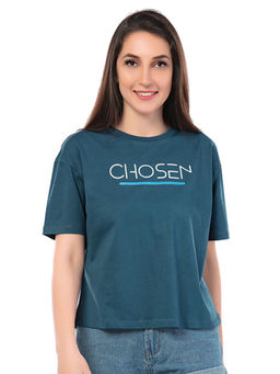 Juliet - Women Chosen Blue Relaxed Fit T-shirt