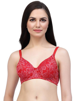Cukoo - Lightly Padded Red Lacy Everyday Bra