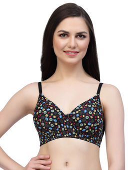 Cukoo - Lightly Padded Black Printed Everyday Bra