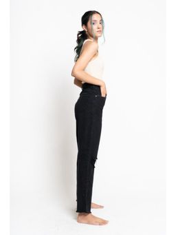 FREAKINS - Black Ripped Boyfriend Jeans