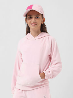 VERO MODA - Girls Solid Pink Hoodie