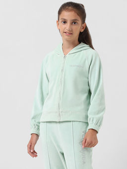 VERO MODA - Girls Solid Green Sweatshirt