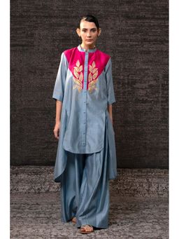 EEDA - Blue Gulnar Yolk Co-Ord Set