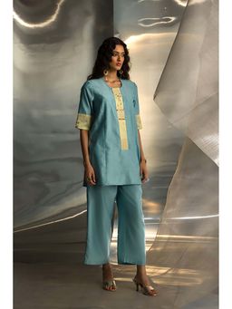 Charkhee - Misr Embroidered Kurta with Pant and Dupatta