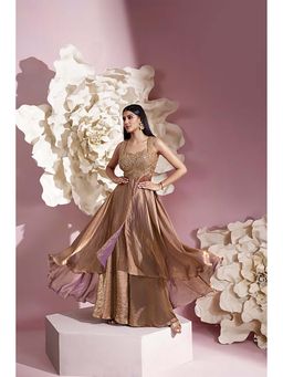 Qunic - Celeste Champagne Top and Palazzo Set