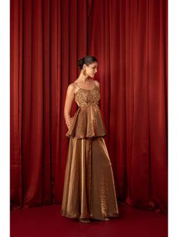 Qunic - Saffron Gold Top and Palazzo Set