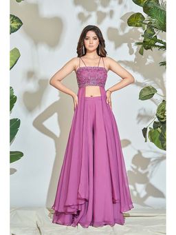 Qunic - Pink Top and Palazzo Set