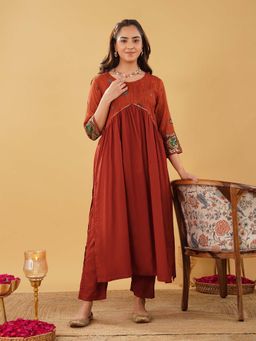 Zuri - Red Anarkali with Pant