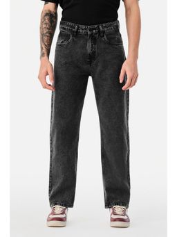 Snitch - Mens Black Washed Loose Casual Jeans