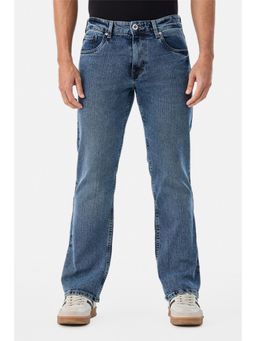 Snitch - Mens Blue Denim Bootcut Casual Jeans
