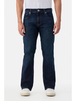 Snitch - Mens Indigo Denim Bootcut Casual Jeans