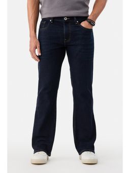 Snitch - Mens Navy Blue Denim Bootcut Casual Jeans