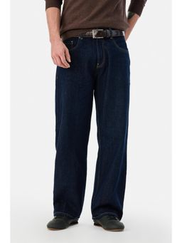 Snitch - Mens Navy Blue Denim Loose Casual Jeans
