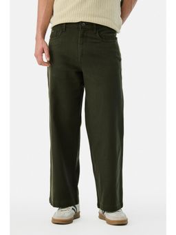 Snitch - Mens Olive Solid Regular Casual Jeans