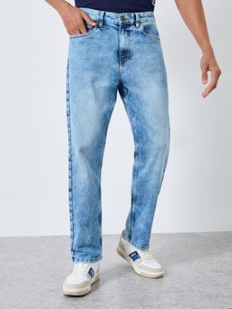 Styli - Mens Relaxed Fit Medium Wash Jeans