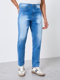 Styli - Mens Light Stone Wash Regular Tapered Fit Jeans