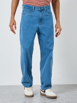 Styli - Mens Loose Fit Retro Style Acid Wash Jeans