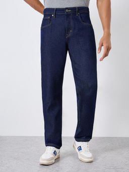 Styli - Mens Navy Blue Slim Fit Medium Wash Jeans