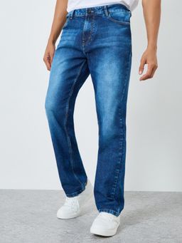 Styli - Mens Washed Relaxed Fit Stretch Denim Jeans