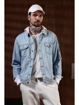 Eszett - Blue Hooded Denim Jacket