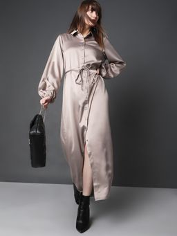 VERO MODA - Women Solid Grey Dress With Belt