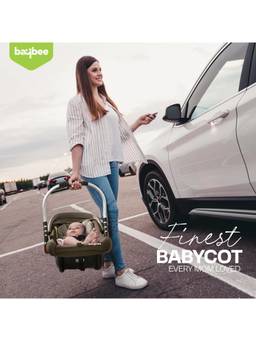 BAYBEE - Brown 4-in-1 Baby Carry Cot with Aluminium Handle, Car Seat & Rocker Mode