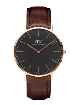 Daniel Wellington - Classic Black Bristol Rose Gold Watch For Men