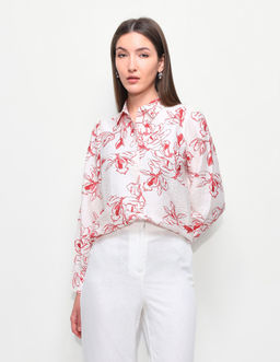 U.S. POLO ASSN. - Pink Floral Printed Pattern Relaxed Fit Shirt