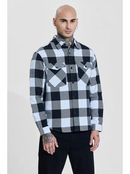 Snitch - Black Checks Relaxed Fit Overshirt Shacket
