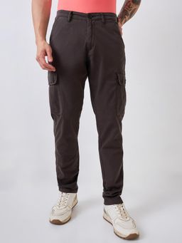 Spykar - Mens Regular Fit Mid Rise Cargo (Cargo Fit) Grey