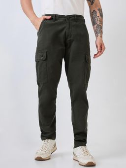 Spykar - Mens Regular Fit Mid Rise Cargo (Cargo Fit) Green