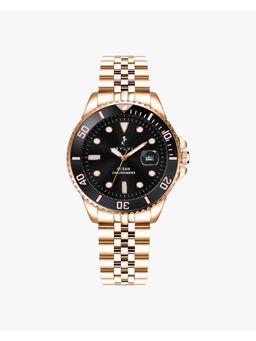 Sylvi - Men Ocean Date Black Dial Stainless Steel Analog Watch-837