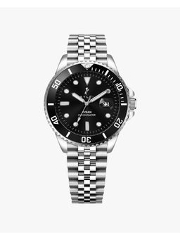 Sylvi - Men Ocean Date Black Dial Stainless Steel Analog Watch-839