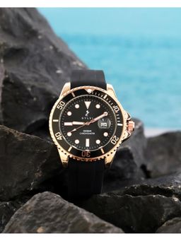 Sylvi - Men Ocean Date Black Dial Stainless Steel Analog Watch-840