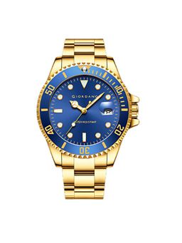 Giordano - Men Analog Gold Stainless Steel Strap Blue Dial Watch-GZ-50006-66 (M)
