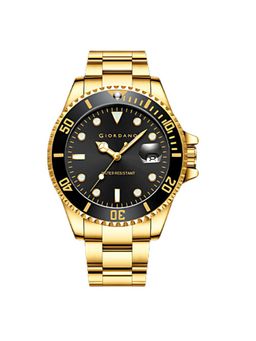 Giordano - Men Analog Gold Stainless Steel Strap Black Dial Watch-GZ-50006-77 (M)