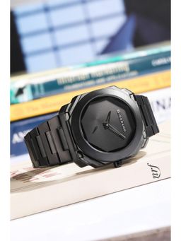 Giordano - Men Octagonal Black Stainless Steel Matte Finish Strap Watch-GZ-50131-11 (M)