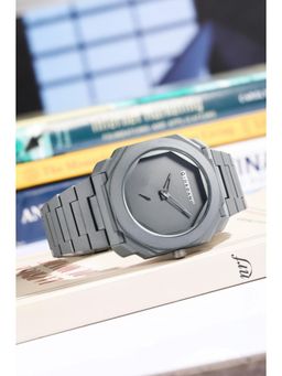 Giordano - Men Octagonal Grey Stainless Steel Matte Finish Strap Watch-GZ-50131-22 (M)
