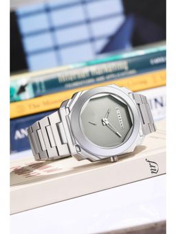 Giordano - Men Octagonal Silver Stainless Steel Matte Finish Strap Watch-GZ-50131-33 (M)