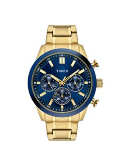 Timex - Men Blue Round Dial Stainless Steel Analog Watch-TWEG17617 (M)