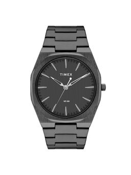 Timex - Men Black Round Dial Stainless Steel Analog Watch-TWEG30103 (M)