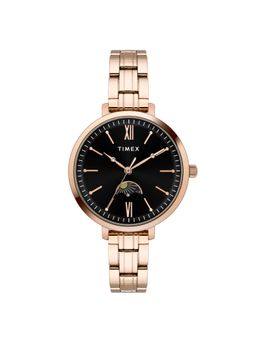 Timex - Women Black Round Dial Stainless Steel Analog Watch-TWEL20103 (M)