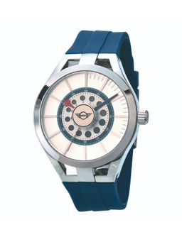 MINI Cooper - Men White Dial Quartz Blue Silicone Strap Watch-161303 (M)