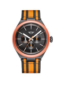 MINI Cooper - Men Black Dial Quartz Nato Orange Strap Watch-161701 (M)