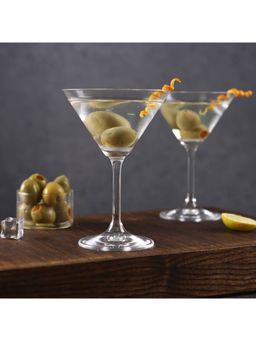 Bohemia Crystal - Lara Martini Glass Set, 210 ml, Set of 6, Transparent