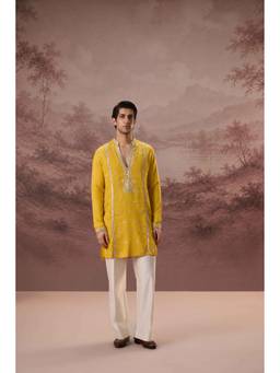 CONTRAST BY PARTH - Yellow Suraiya Kurta with Trouser