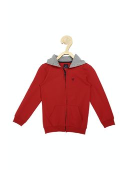 Allen Solly Junior - Boys Red Solid Regular Fit Sweatshirt