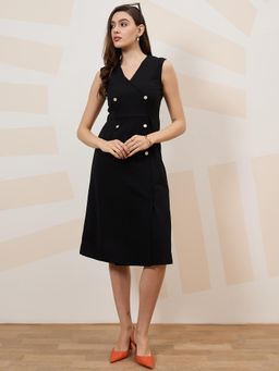 AAREIN - Scuba Formal A-Line Dress - Black